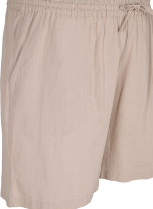 Løs shorts i bomullsblanding med lin, Simply Taupe, Packshot image number 2