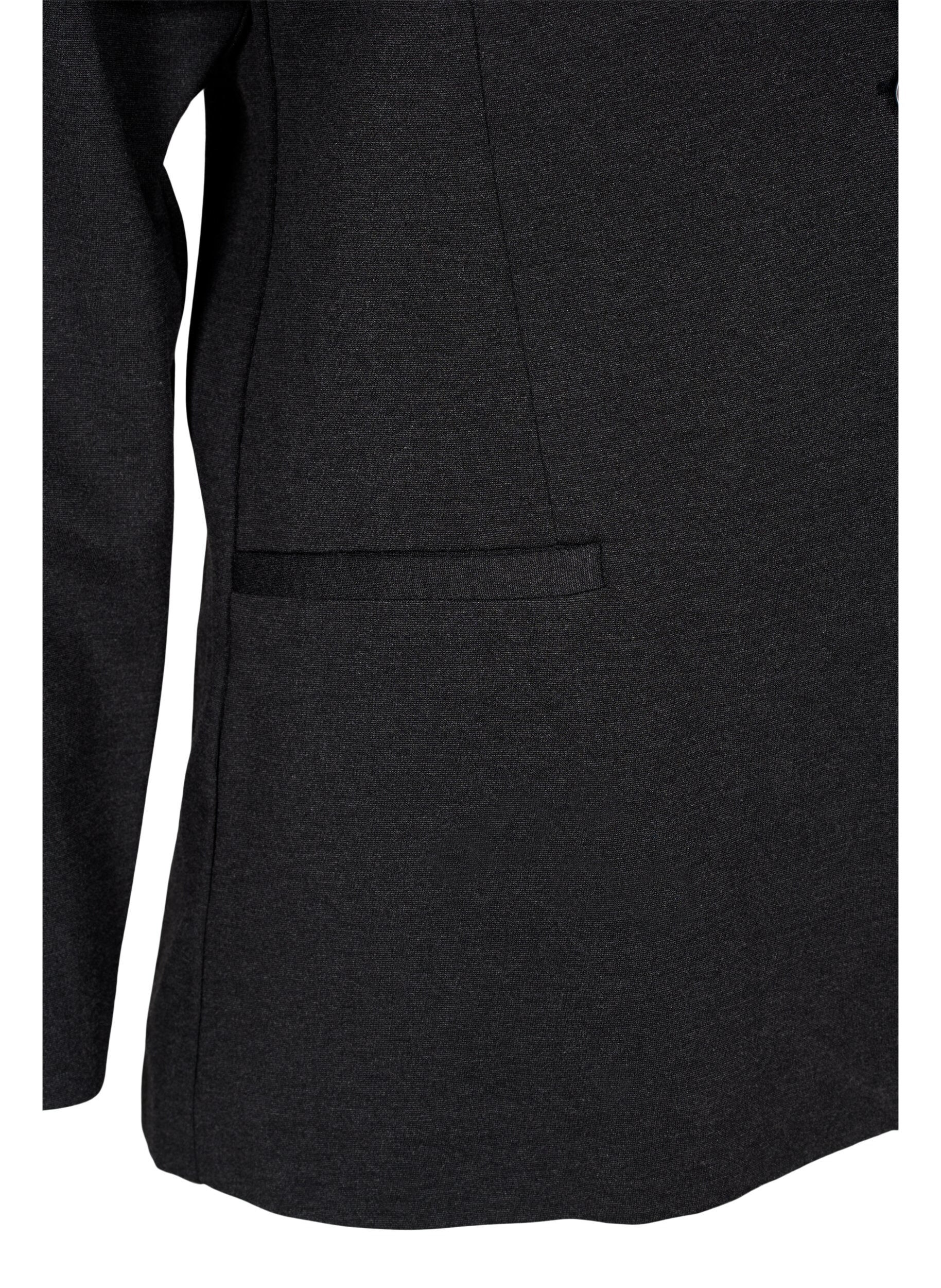 ZizziEnkel blazer med knapp og pyntelommer, Gr&aring;, Packshot image number 3