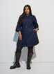 Denimkjole med belte og 3/4-ermer, Bl&aring;, Model image number 1