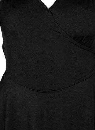 Badekjole med kryss på ryggen og skjørt, Black, Packshot image number 2