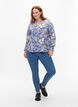 FLASH - bluse med lange ermer og trykk, Delft AOP, Model image number 2