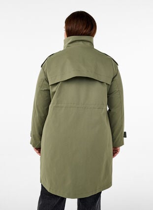 Zizzi Vannavstøtende parkas jakke, Grønn, Model image number 2