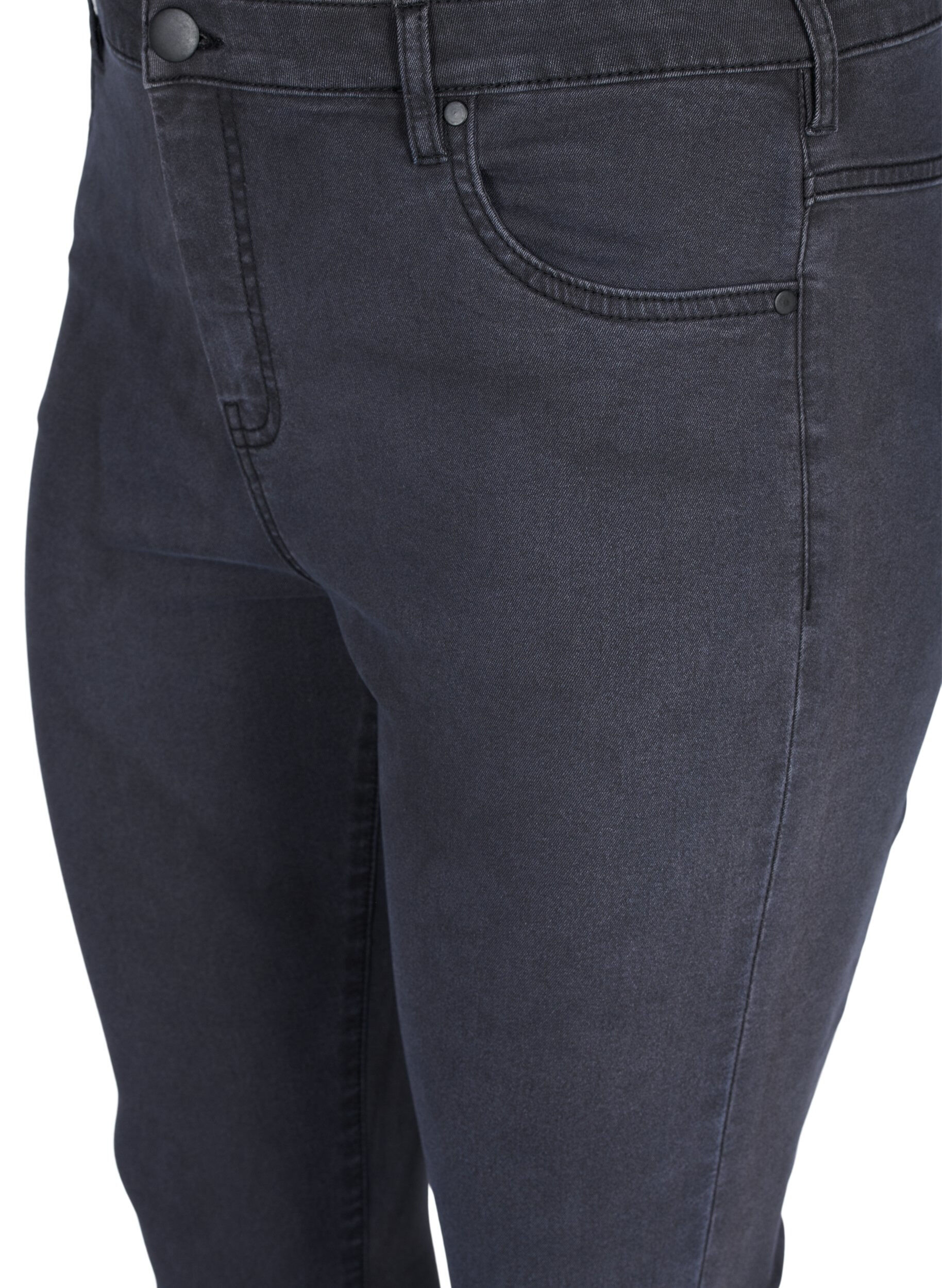 Zizzi Super slim Amy jeans med h&oslash;yt liv, Gr&aring;, Packshot image number 2
