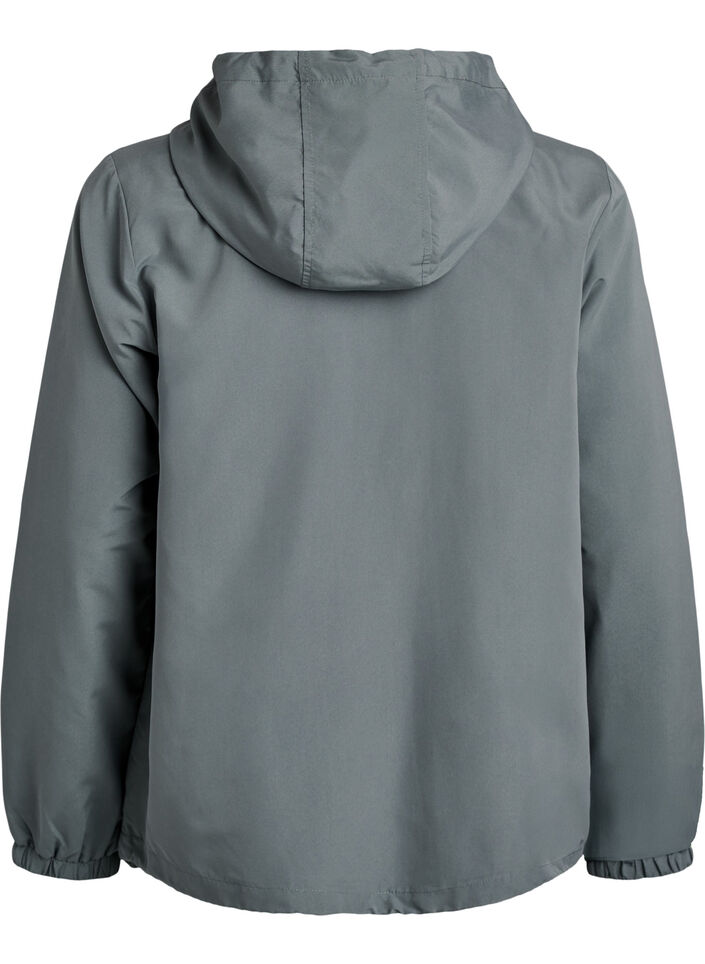 Lett jakke med hette og glidel&aring;s, Gr&oslash;nn, Packshot image number 1