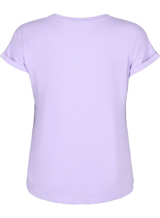 Kortermet T-skjorte i bomullsblanding, Lavender, Packshot image number 1