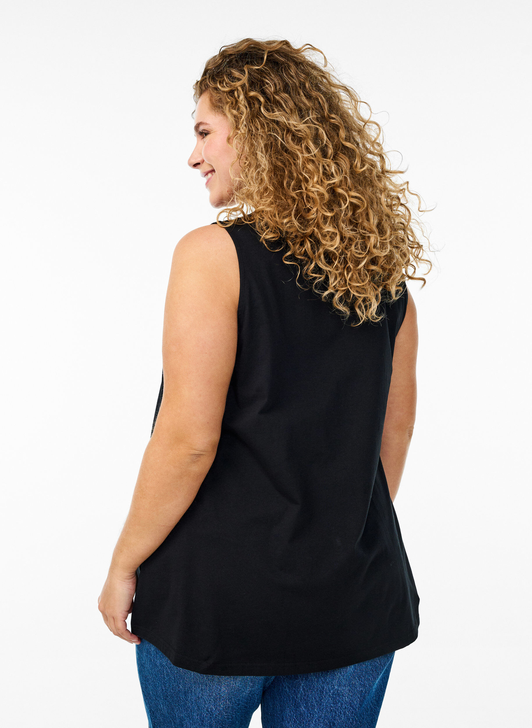 ZizziBomullstopp med A-form, Svart, Model image number 2