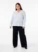 Stripet bluse med knyteutstyr, Hvit, Model image number 1