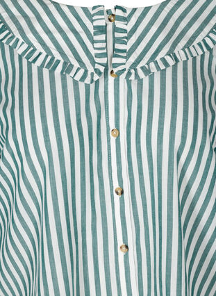 Stripete skjorte i bomull, Green Stripe , Packshot image number 2