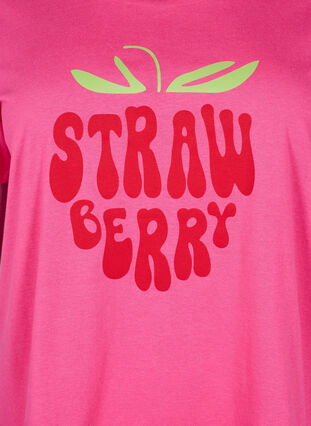 Zizzi Bomulls-t-skjorte med motiv, Raspb. w. Strawberry, Packshot image number 2