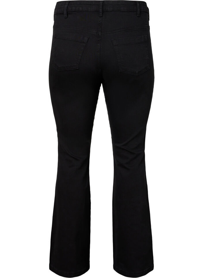 Ellen bootcut jeans med høyt liv, Svart, Packshot image number 1