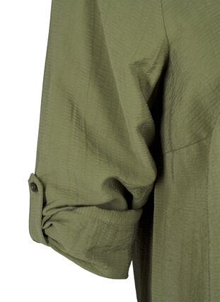 Zizzi Skjortebluse i viskose med 3/4 ermer, Winter Moss, Packshot image number 3