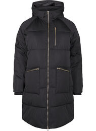 Pufferjakke med hette, Black