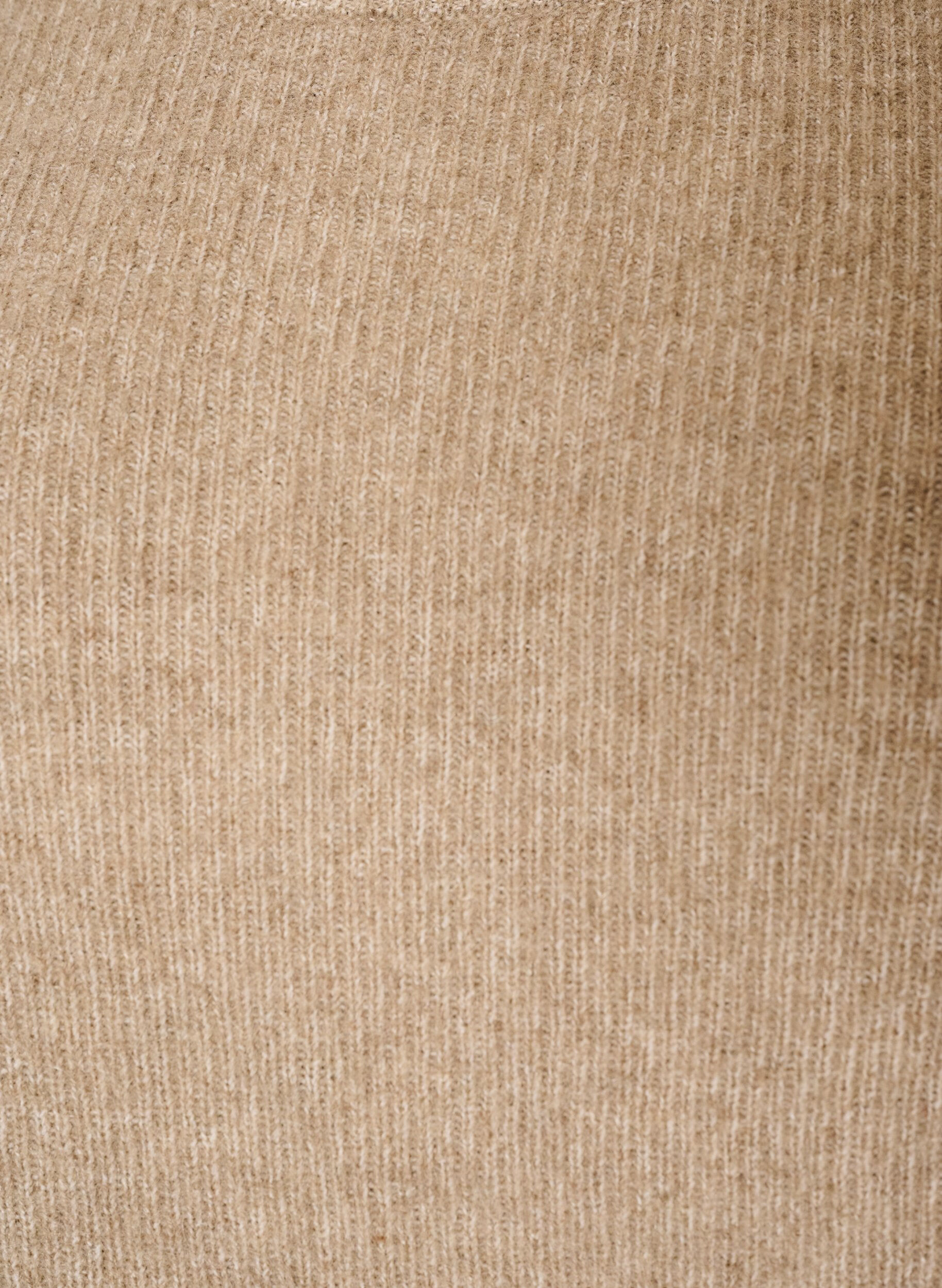 ZizziMelert strikkebluse med rund hals, Beige, Packshot image number 2