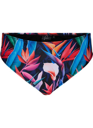 Bikiniunderdel med mønster og høyt liv, Bright Leaf, Packshot image number 0