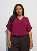L&oslash;s bluse med korte ermer, R&oslash;d, Model image number 3