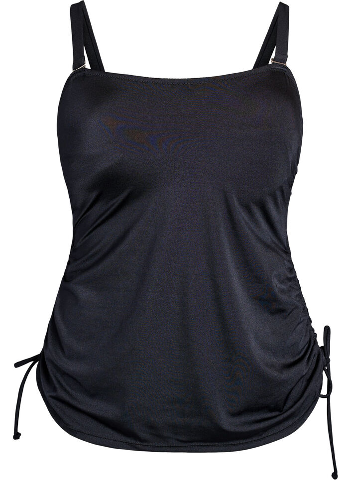 Tankini med avtagbare skåler og justerbare sider, Svart, Packshot image number 0