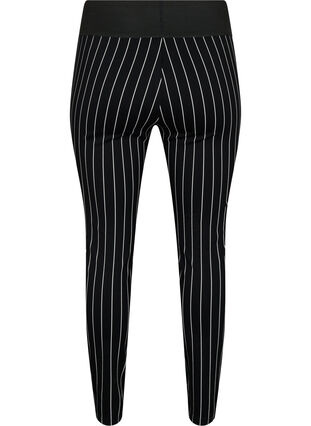 Leggings med pinstriper, Black/White Stripes, Packshot image number 1
