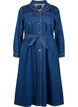 Midiskjortekjole i denim med belte, Dark Blue Denim, Packshot image number 0