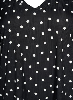 Zizzi FLASH - Mønstret T-skjorte med V-hals, Black Dot, Packshot image number 2