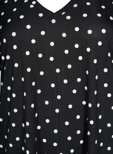 FLASH - Mønstret T-skjorte med V-hals, Black Dot, Packshot image number 2