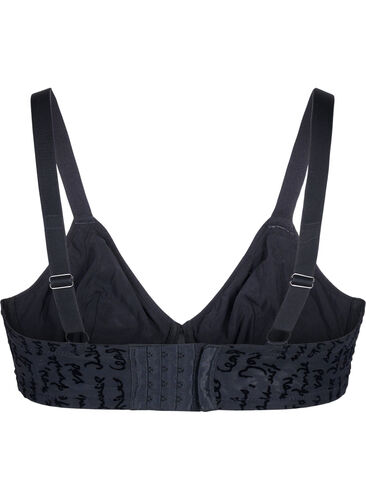 Heldekkende BH med teksttrykk, Black, Packshot image number 1