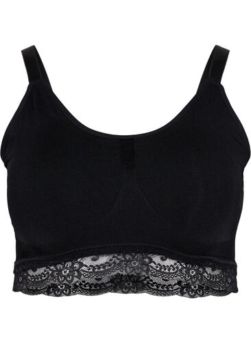 Myk BH med blondekant, Black, Packshot image number 0