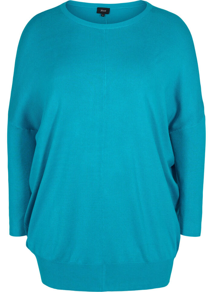 Strikket tunika i en viskoseblanding, Capri Breeze, Packshot image number 0