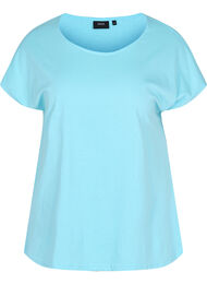 T-skjorte i bomullsmiks, Blue Topaz