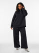 Sweatpants med h&oslash;y midje og vide ben, Svart, Model image number 0