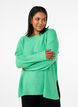 Strikket bluse med rund hals, Light G. Green Mel., Model image number 0