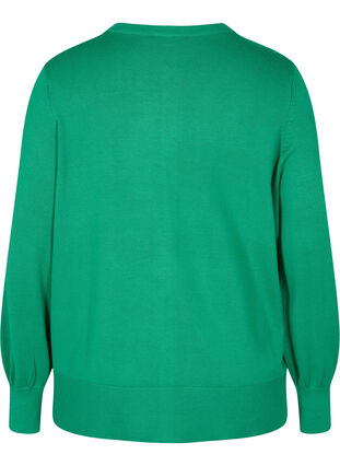 Zizzi Strikkecardigan med knapper i viskoseblanding, Jolly Green, Packshot image number 1