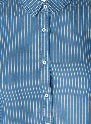 Stripete skjorte i lyocell, Blue denim, Packshot image number 2