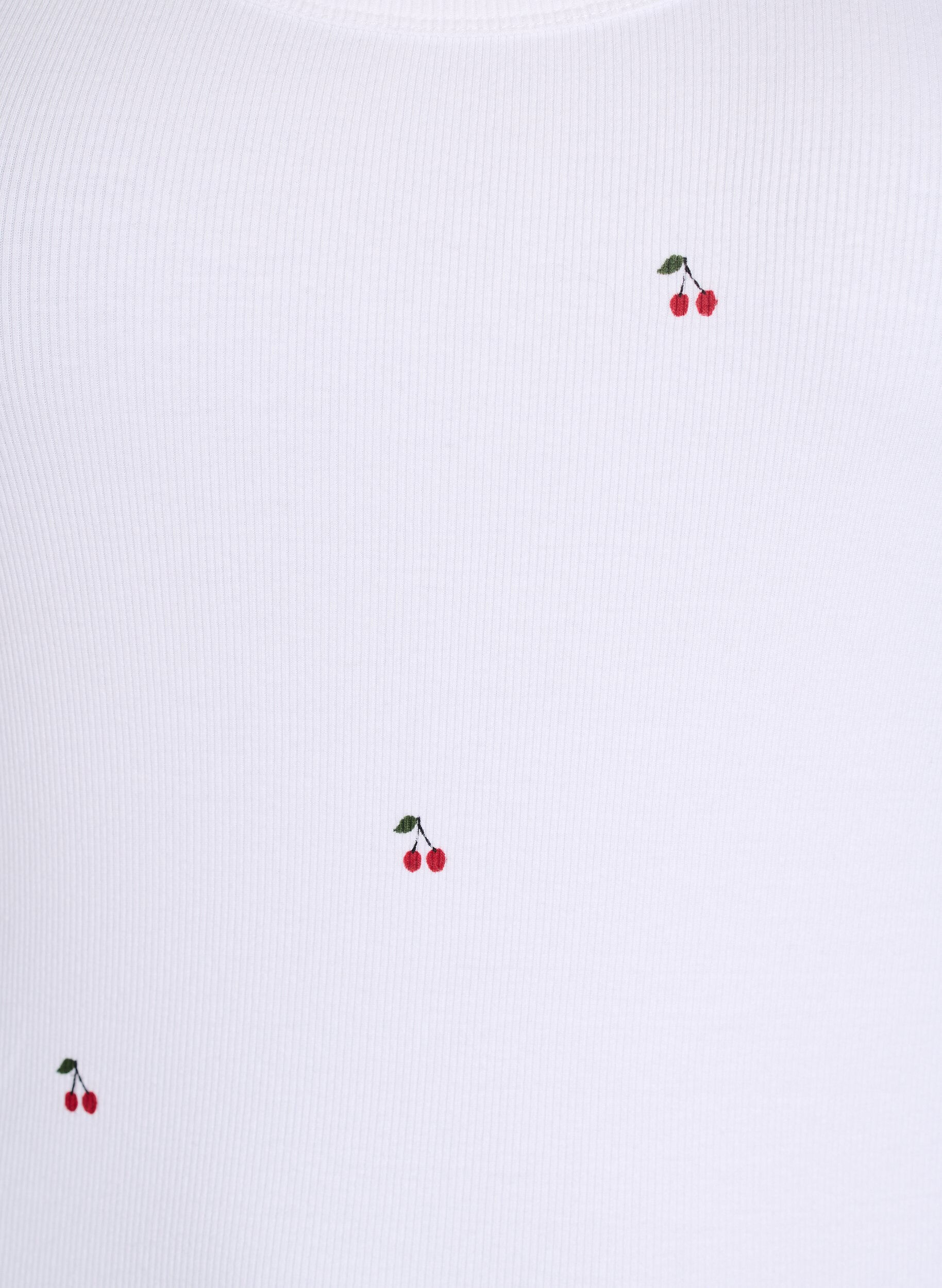 Zizzi Figurn&aelig;r topp med motiv, Hvit, Packshot image number 2