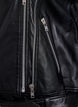 Skinn bikerjakke med belte, Svart, Packshot image number 2