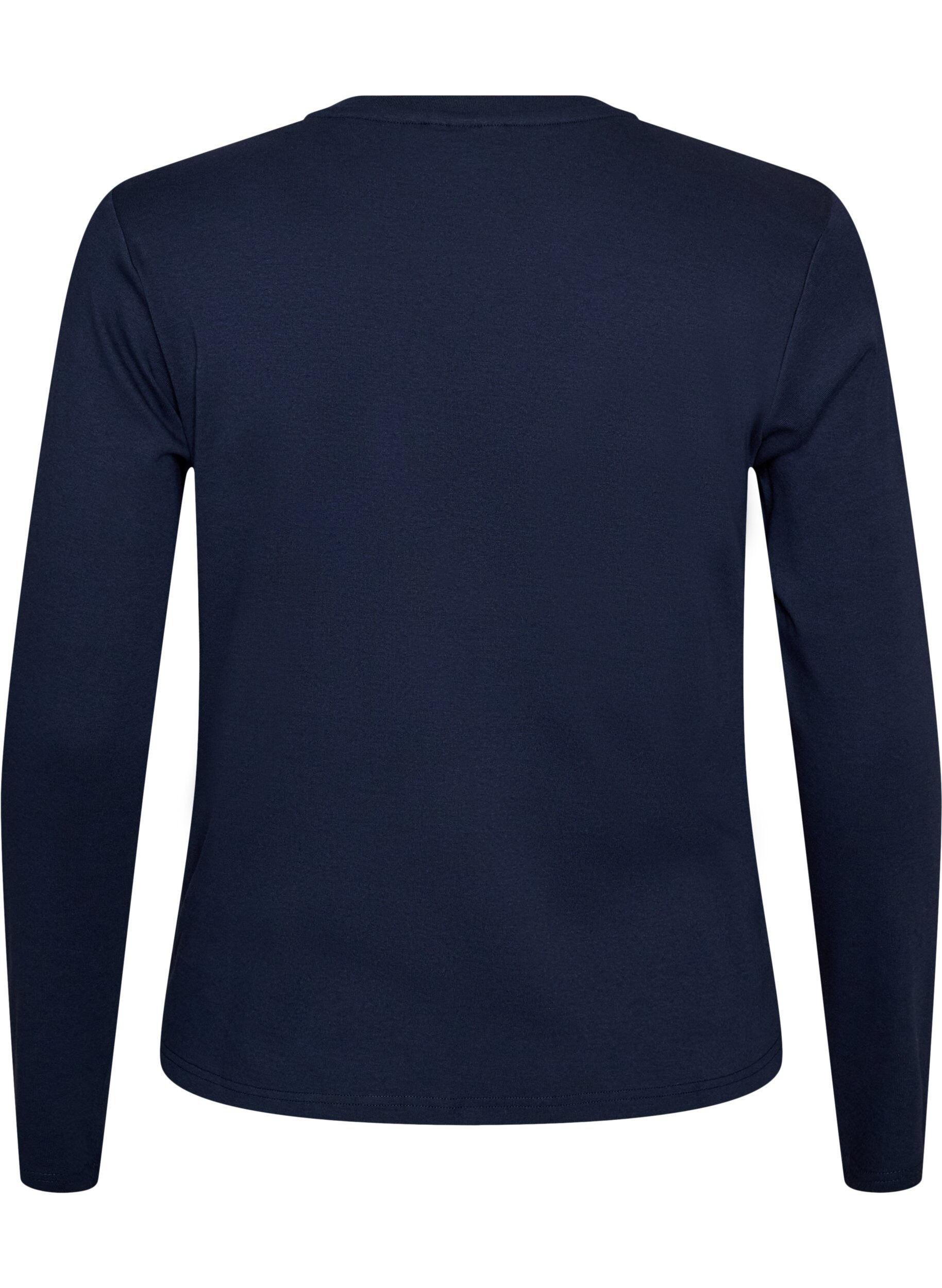 ZizziLangermet basis-T-skjorte med rund hals, Bl&aring;, Packshot image number 1