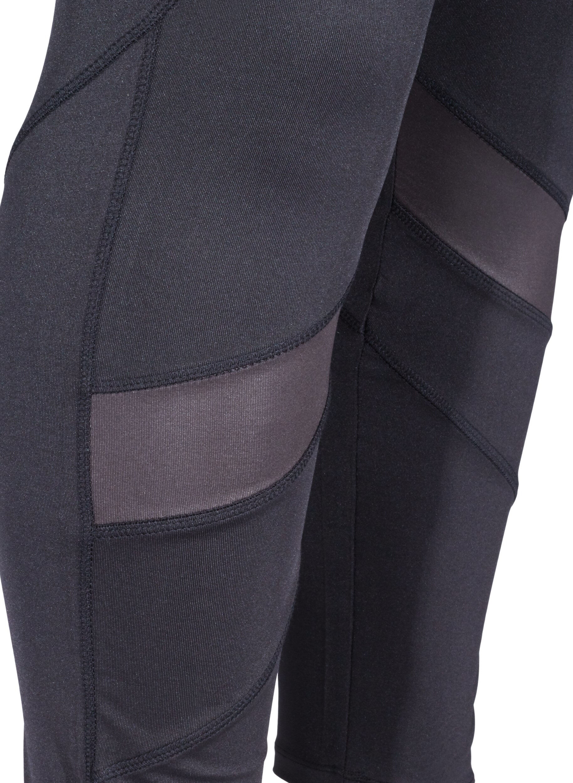 Zizzi Cropped treningstights med mesh, Black, Packshot image number 2