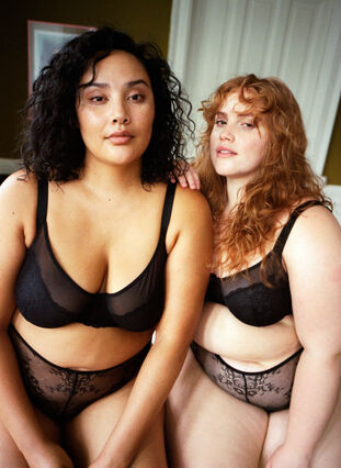 Zizzi Blonde-BH med mesh, Black, Image image number 0