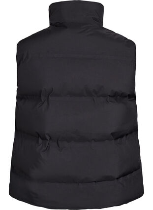 Zizzi Kort puffvest med høy krage, Svart, Packshot image number 1