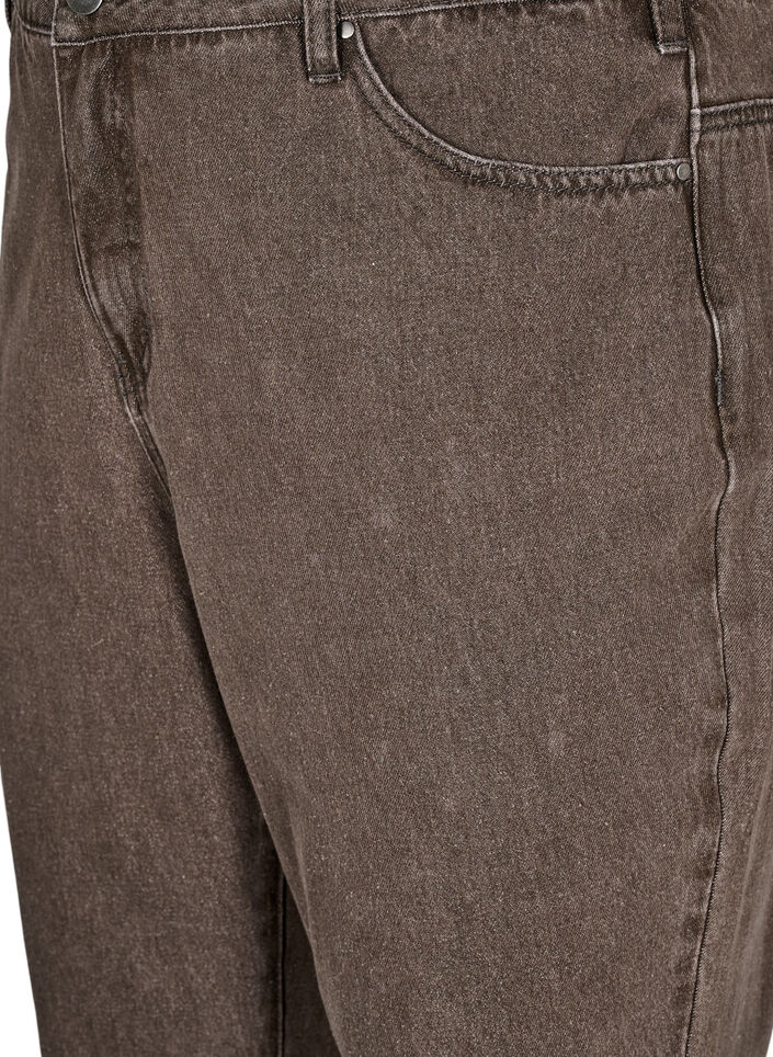 Jeans med straight fit i farget denim, Brown Denim, Packshot