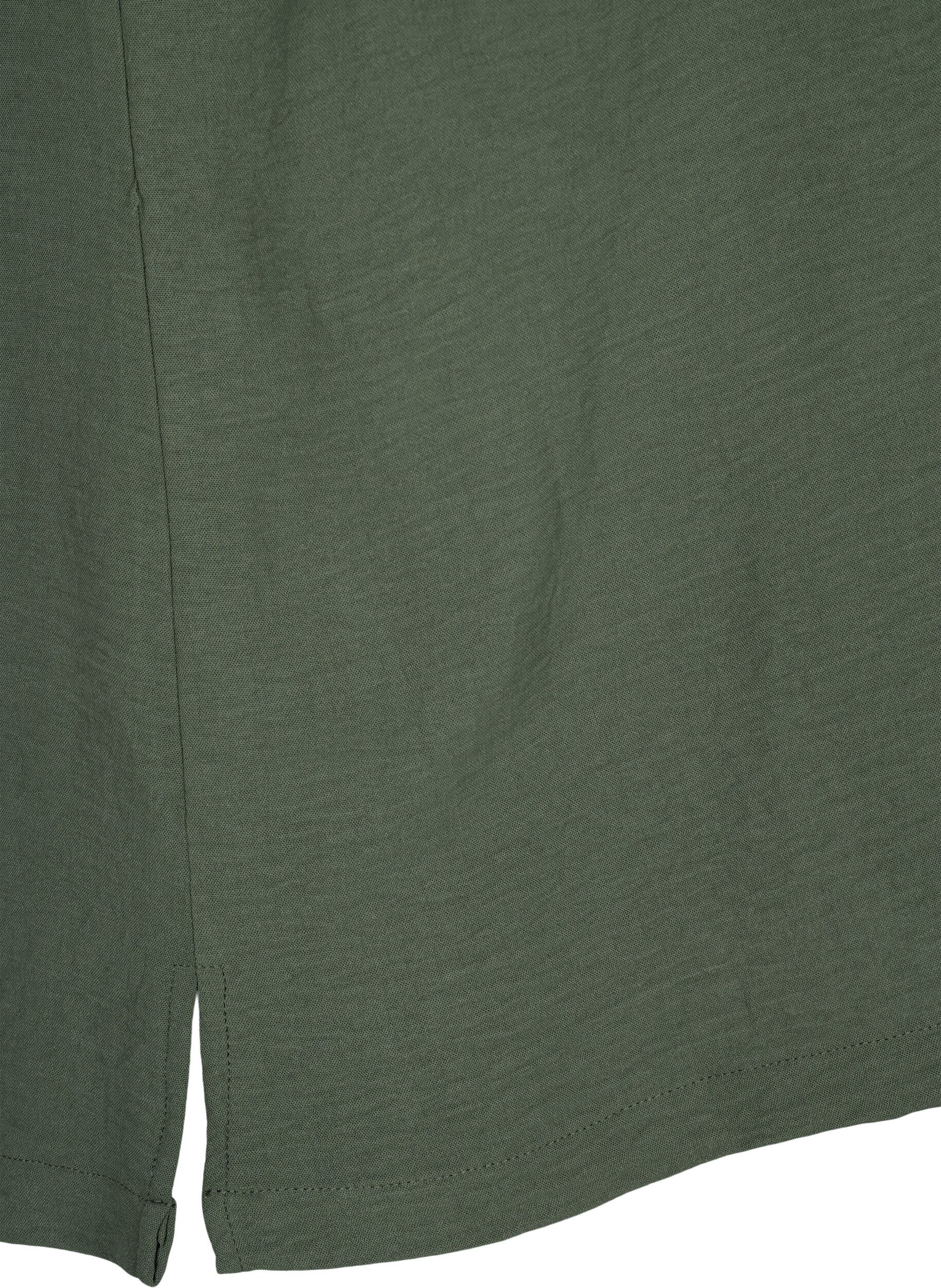 ZizziErmel&oslash;s overdel med rynkedetaljer, Gr&oslash;nn, Packshot image number 4