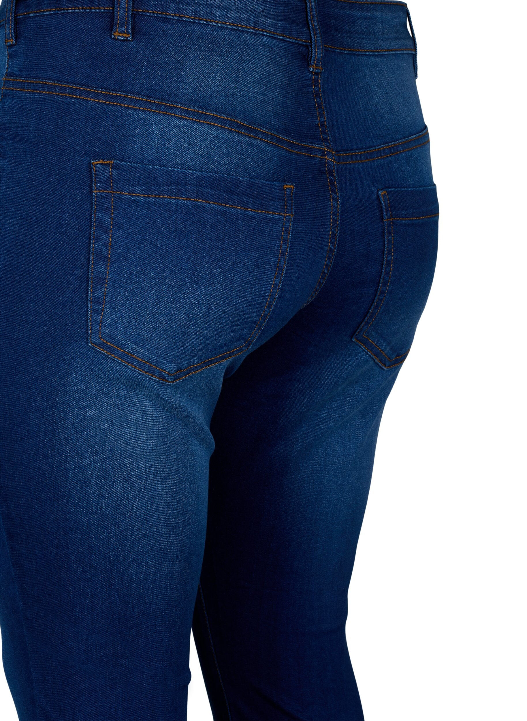 Zizzi Viona jeans med normal midje, Bl&aring;, Packshot image number 3