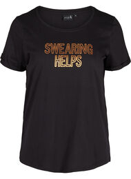 T-skjorte til trening med trykk, Black Swearing
