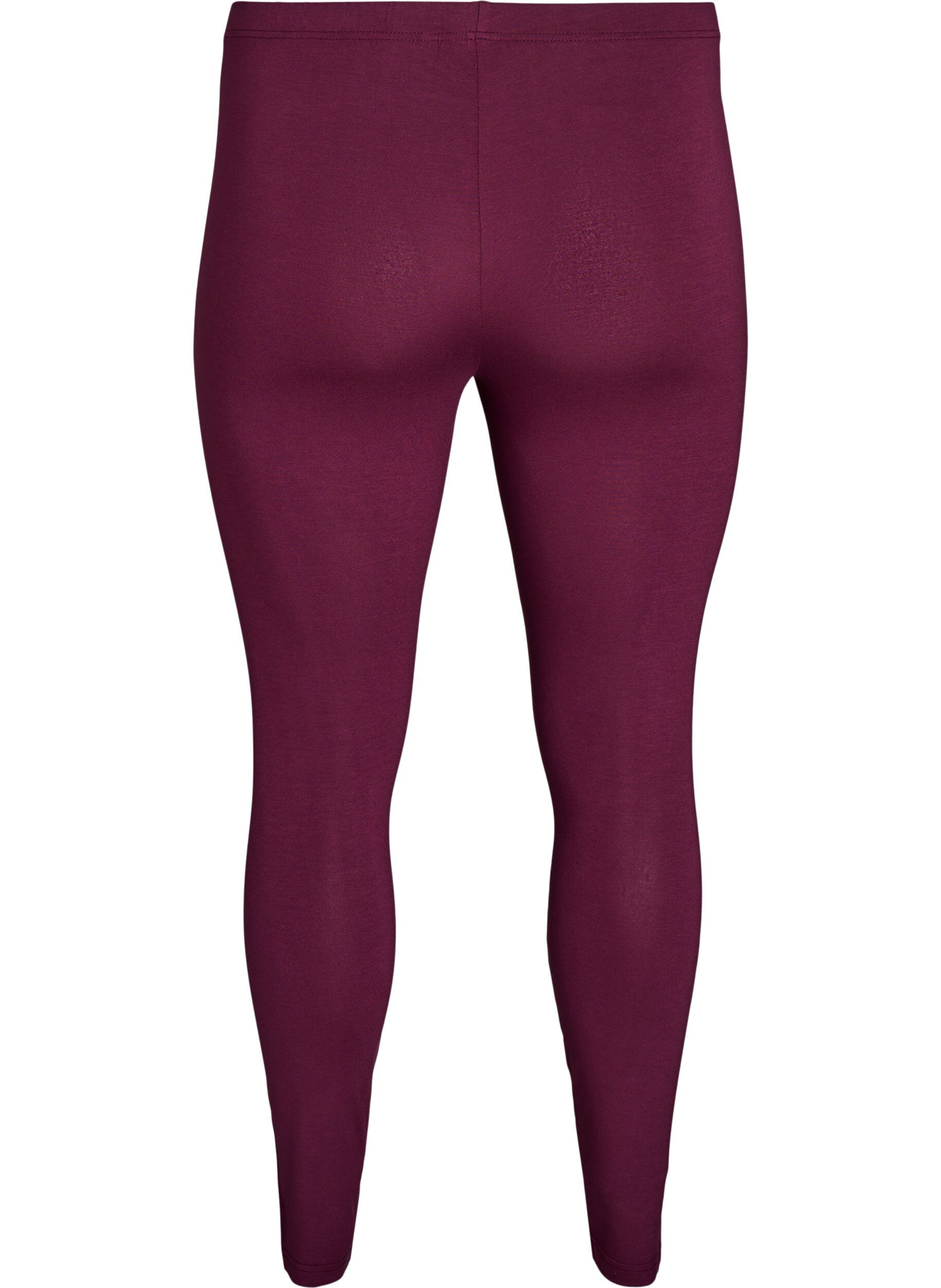 ZizziBasis leggings i viskose, R&oslash;d, Packshot image number 1