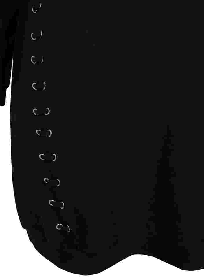 Bomullstunika med knytedetaljer, Black, Packshot image number 3