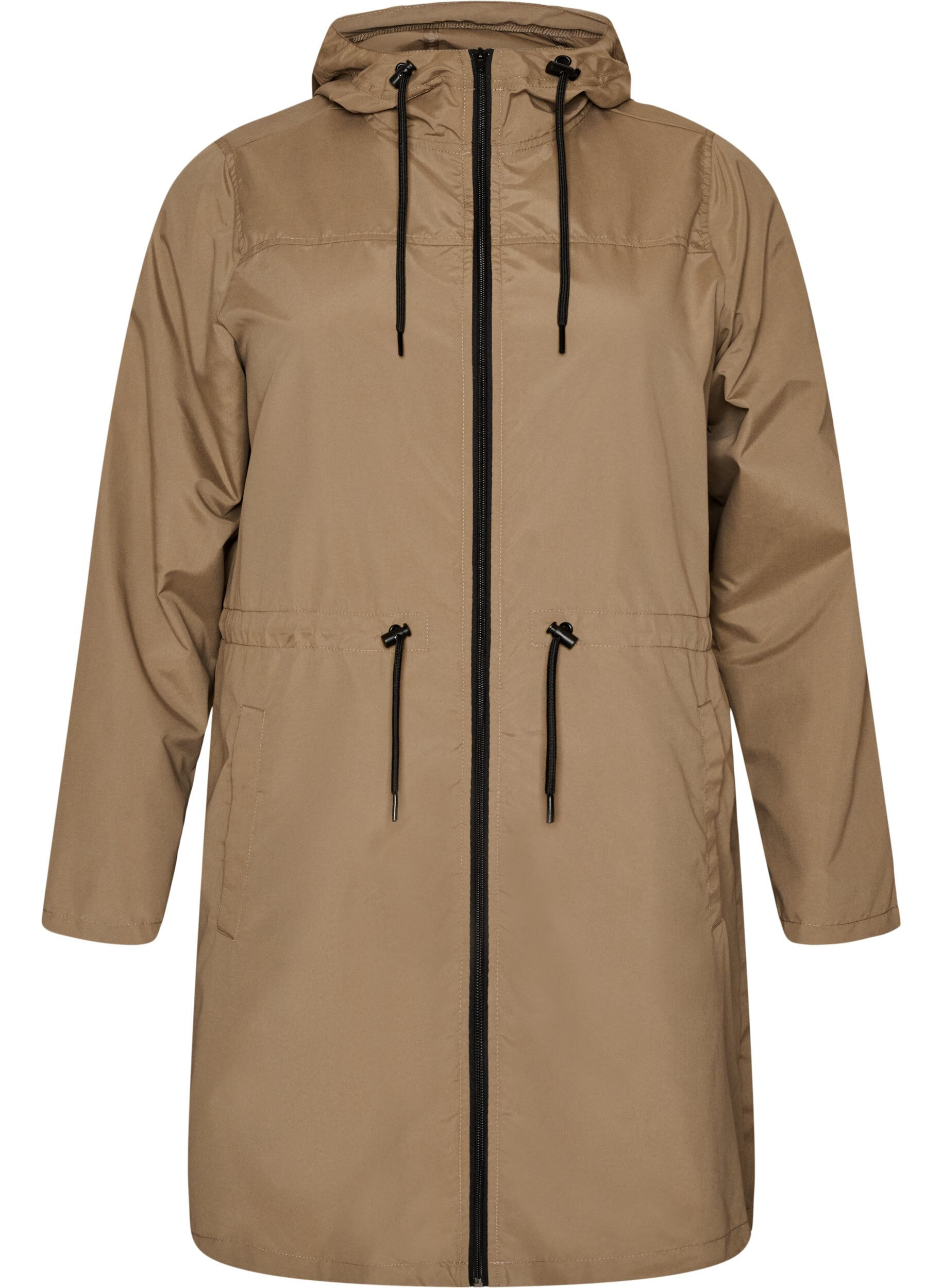 ZizziLett parkas med hette, Brun, Packshot image number 0