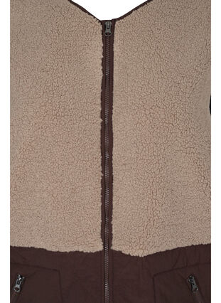Lang quiltet vest i teddy med lommer, Fungi Comb, Packshot image number 2
