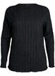 Jerseybluse med en b&oslash;lget tekstur, Svart, Packshot image number 0