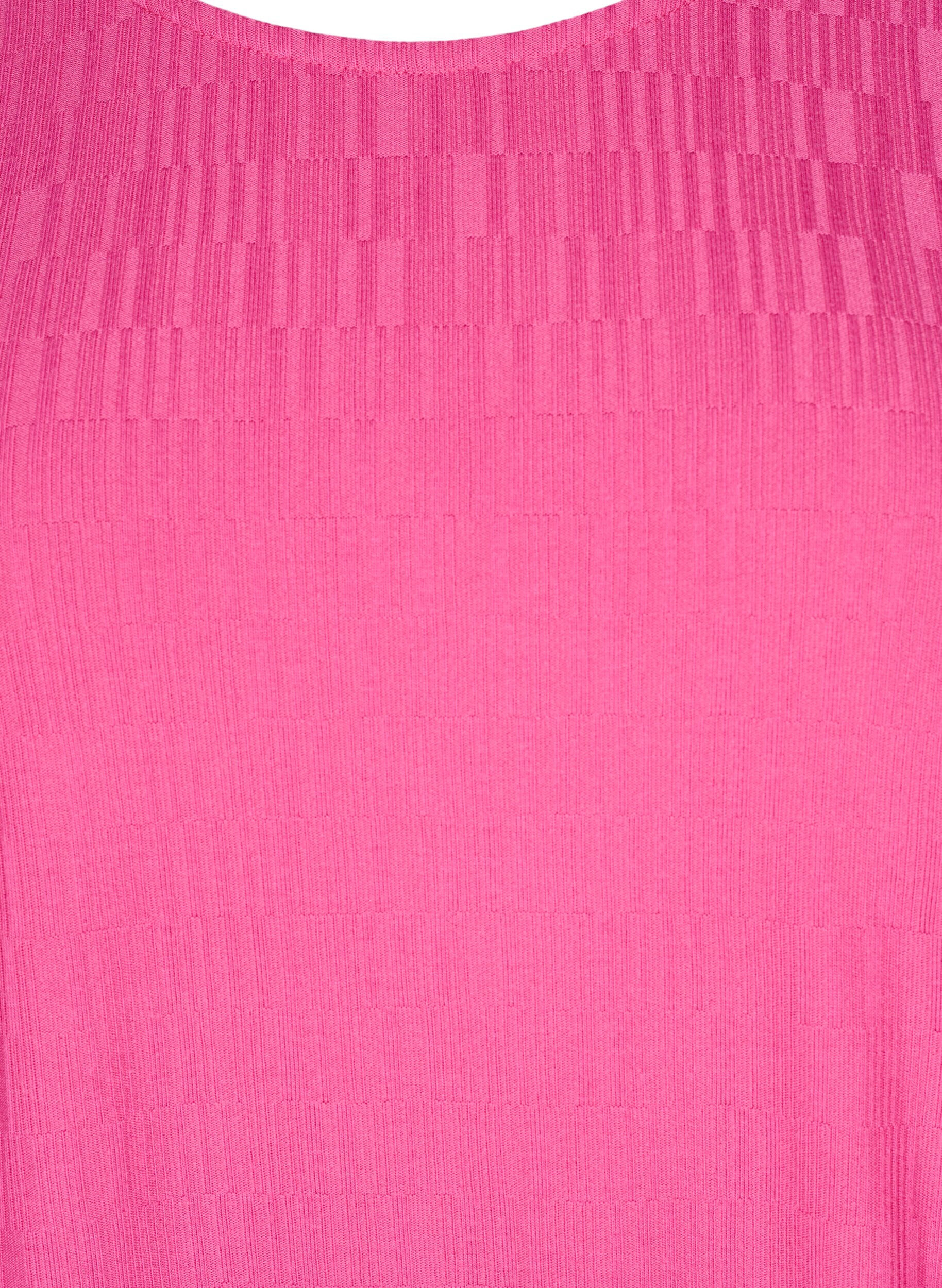 ZizziBluse med tekstur og 3/4 ermer, Rosa, Packshot image number 2