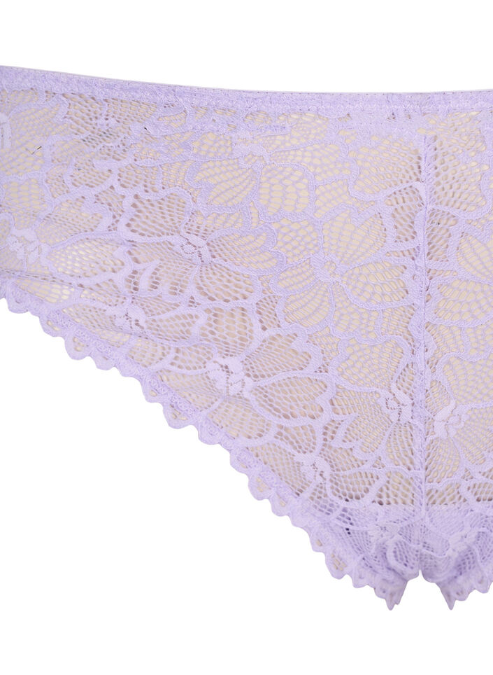 Blomstret g-streng i blonde med normalh&oslash;y midje, Lilla, Packshot image number 2