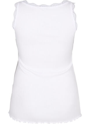 Zizzi Topp med blondedetaljer, Hvit, Packshot image number 1